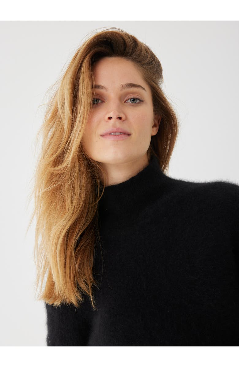 Majestic Filatures Ultra Soft Laser Cut Turtleneck, Alternate, color, Noir