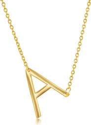 SIMONA Gold Plated Sterling Silver Sideways Initial Necklace