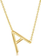 SIMONA Gold Plated Sterling Silver Sideways Initial Necklace