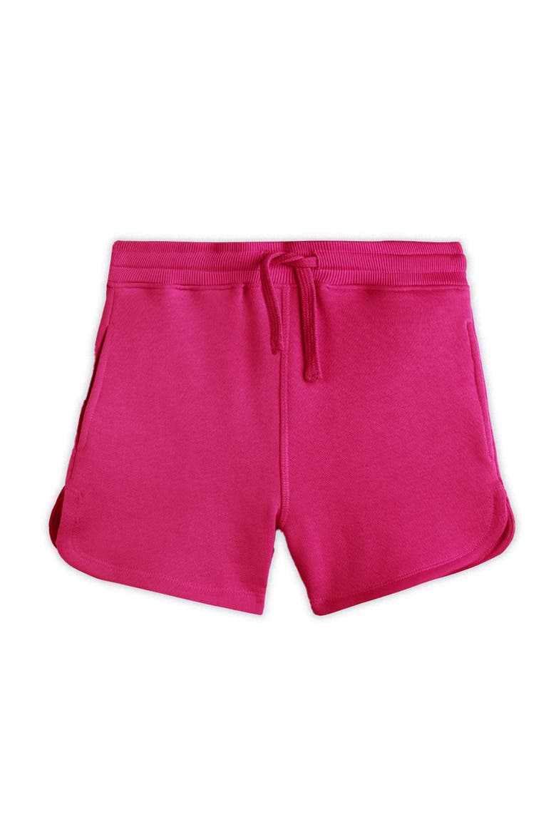 Organic Cotton Drawstring Track Shorts, Main, color, Magenta