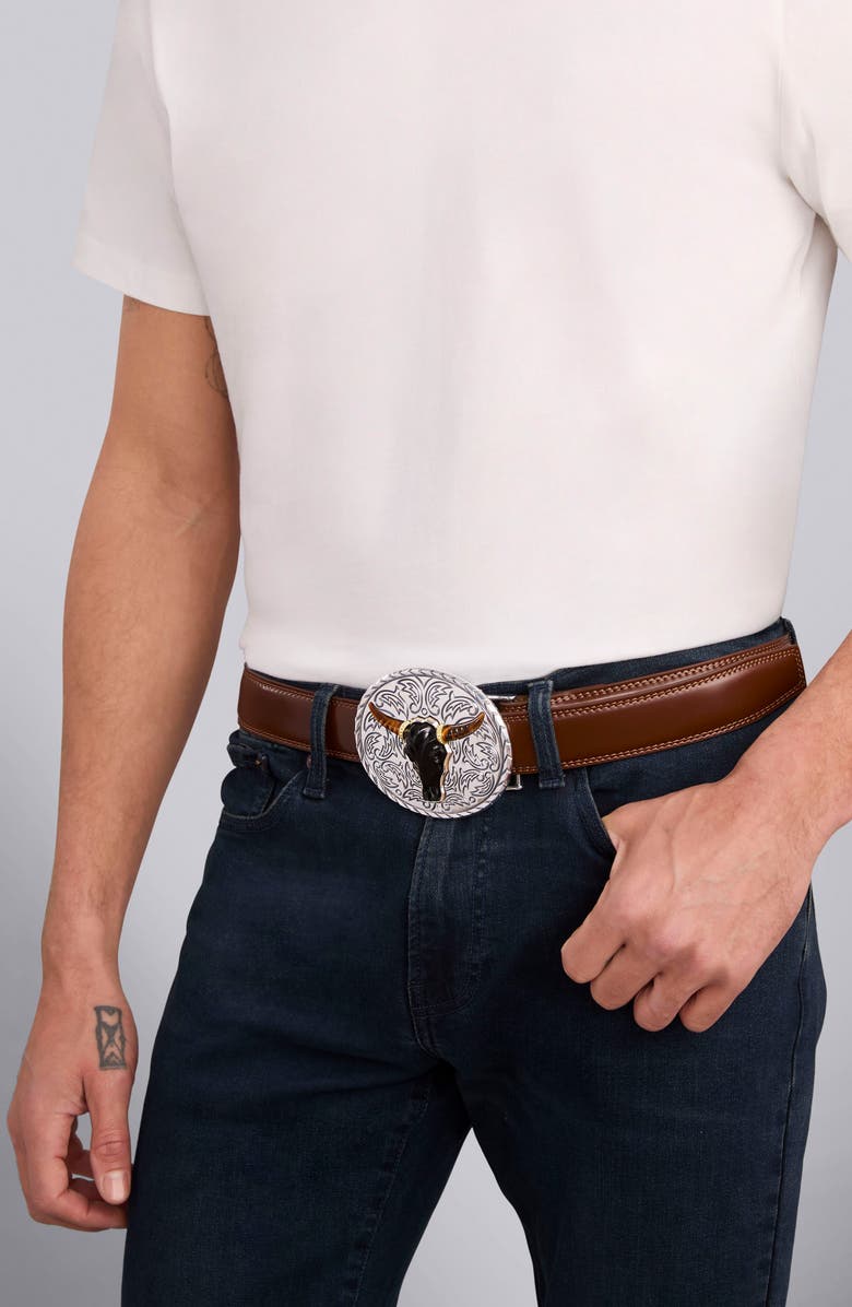 LAGOS Men's Anthem Longhorn Belt Buckle, Alternate, color, Black