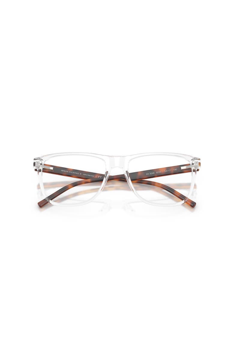 Armani Exchange 54mm Rectangle optical glasses, Alternate, color, Transparent