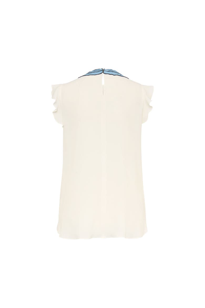 Silk Blend Top With Embroidery, Alternate, color, White