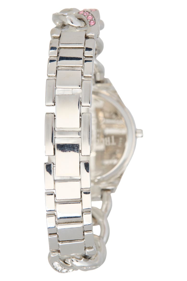 Iced Crystal Bracelet Watch, 33.2mm, Alternate, color, SILVER