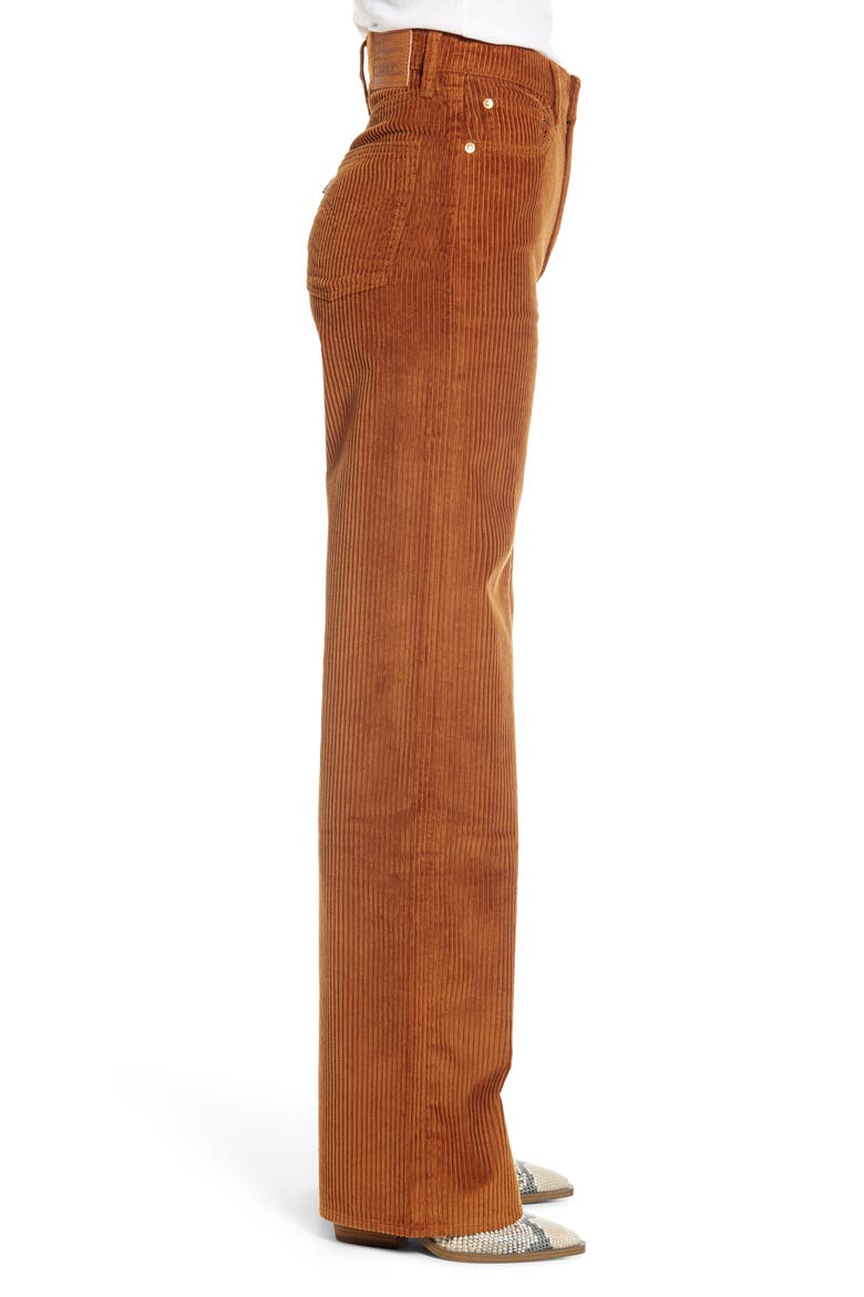 Levi's® Ribcage Wide Leg Corduroy Pants, Alternate, color, CARAMEL CAFE PLUSH CORD