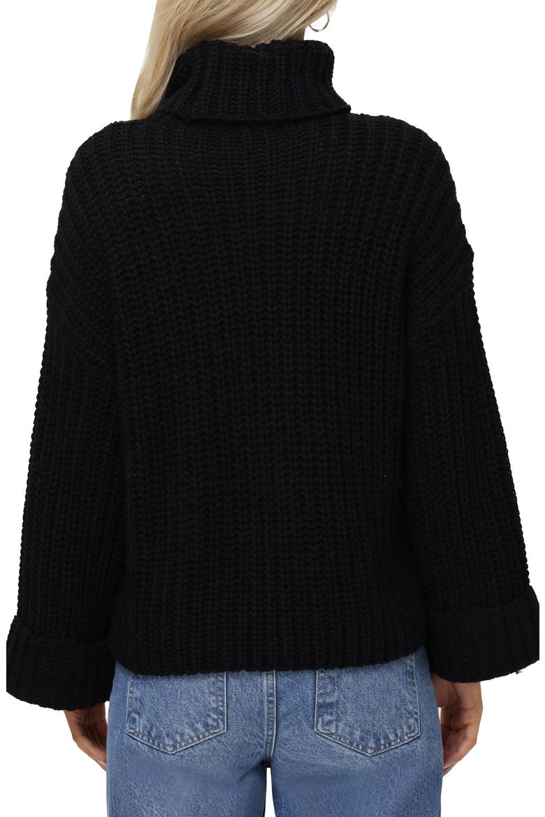 Vida Bell Sleeve Turtleneck Sweater, Alternate, color, BLACK