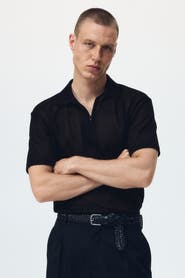 H&M Regular Fit Hole-knit Polo Shirt