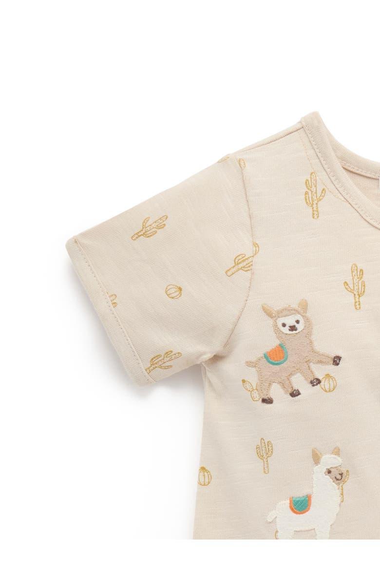 Purebaby Llama Fiesta Short Romper, Alternate, color, Cacti Print