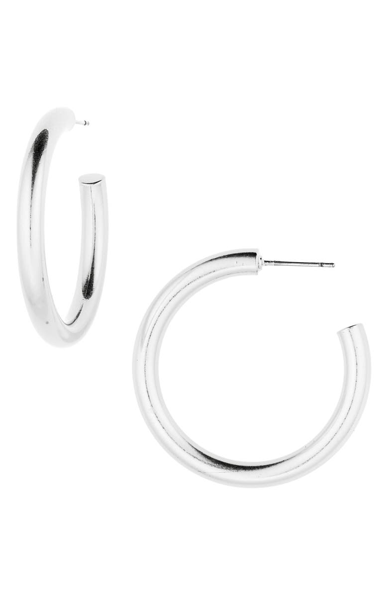 Madewell Chunky Medium Hoop Earrings, Main, color, 