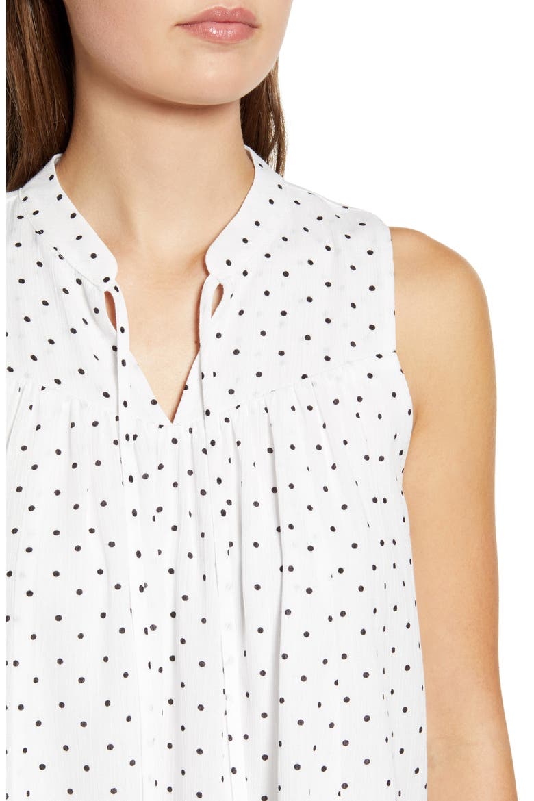 Gibson x The Motherchic Boardwalk Tie Neck Woven Top, Alternate, color, WHITE DOT