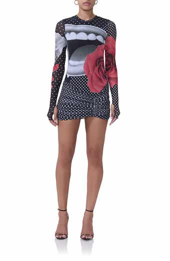 AFRM Zadie Print Mesh Turtleneck Top | Nordstrom AFRM Zadie Print Mesh Turtleneck Top | Nordstrom