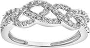 LuvMyJewelry Solace 14K Gold Round Diamond Studded Infinity Ring - 0.21cts