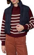 Blu Pepper Collared Water Repellent Cropped Puffer Vest