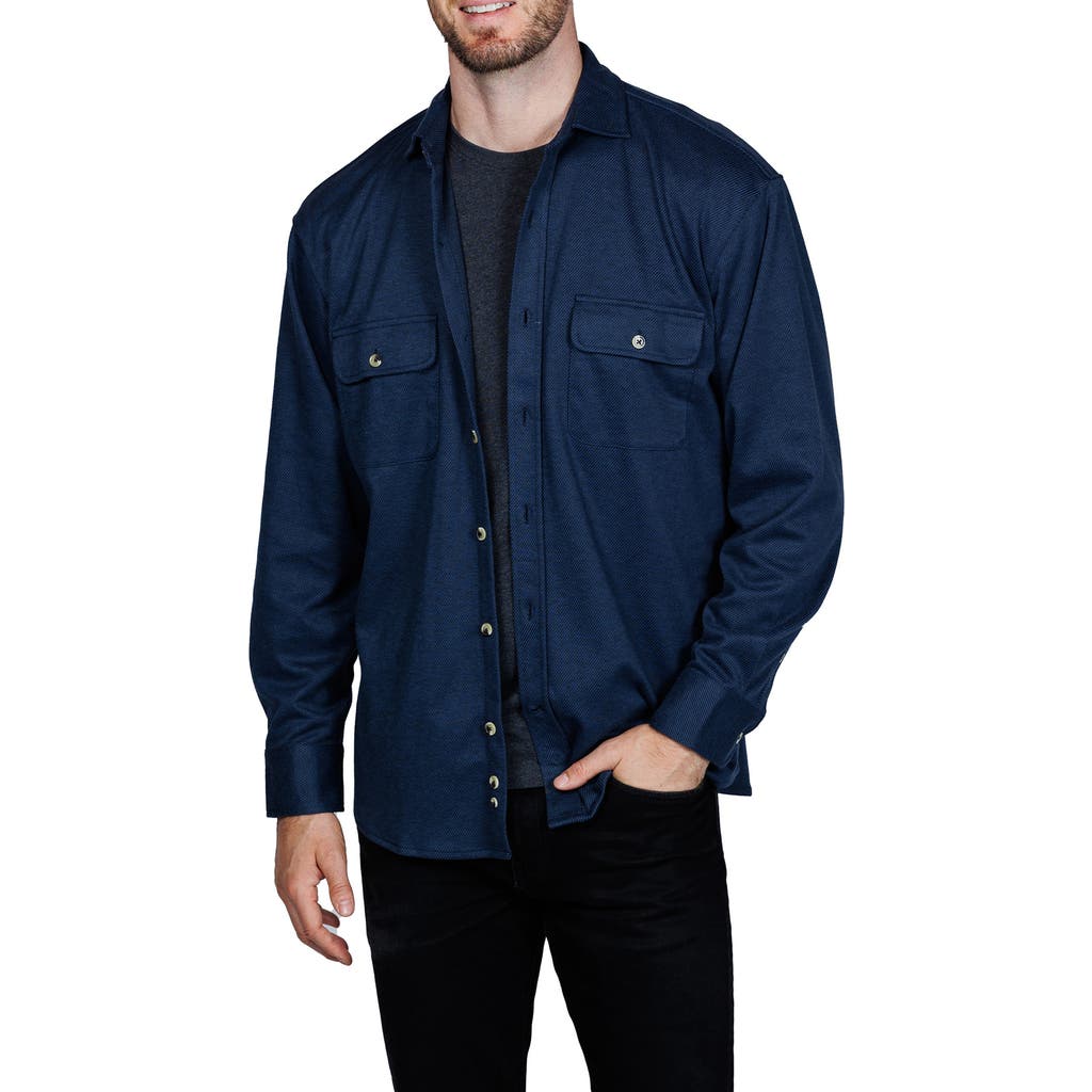 Tailorbyrd Mélange Solid Shirt Jacket In Blue