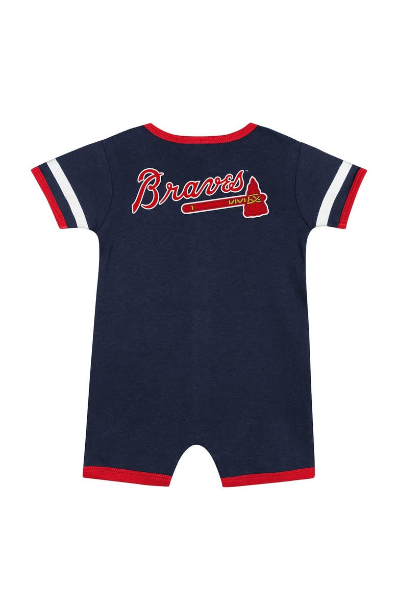 Outerstuff Newborn  Navy Atlanta Braves Double Hit Coveralls, Alternate, color, 