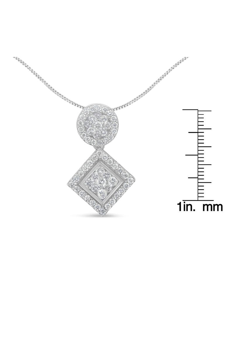 14K White Gold 1 cttw Diamond Pendant Necklace, Alternate, color, White