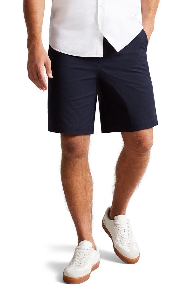 Ted Baker London Mordon Stretch Organic Cotton Twill Drawstring Shorts, Main, color, 