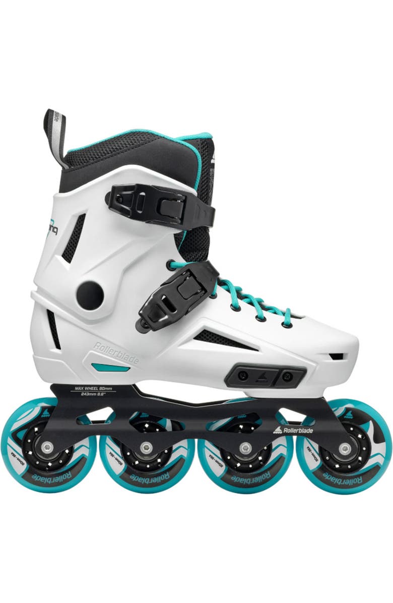 Rollerblade Lightning Womens Inline Skates, Alternate, color, White/Aqua