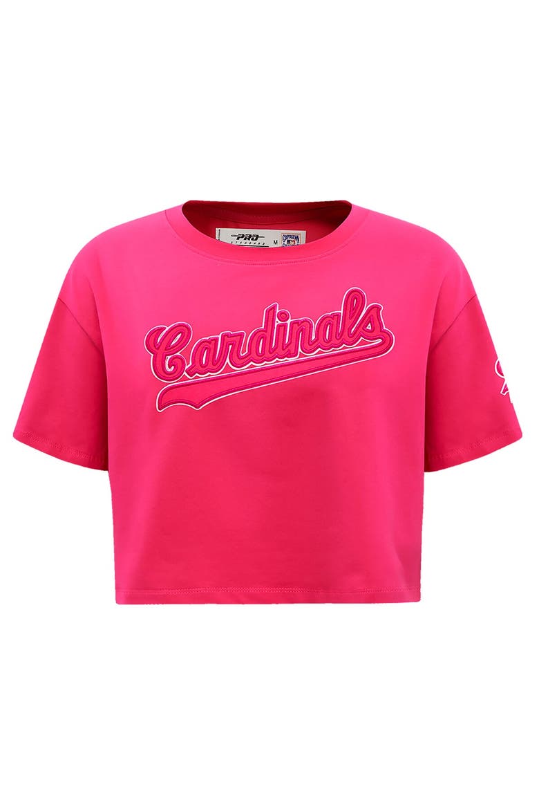 Women's Pro Standard Pink St. Louis Cardinals Triple Pink Boxy Cropped T-Shirt, Alternate, color, Pink