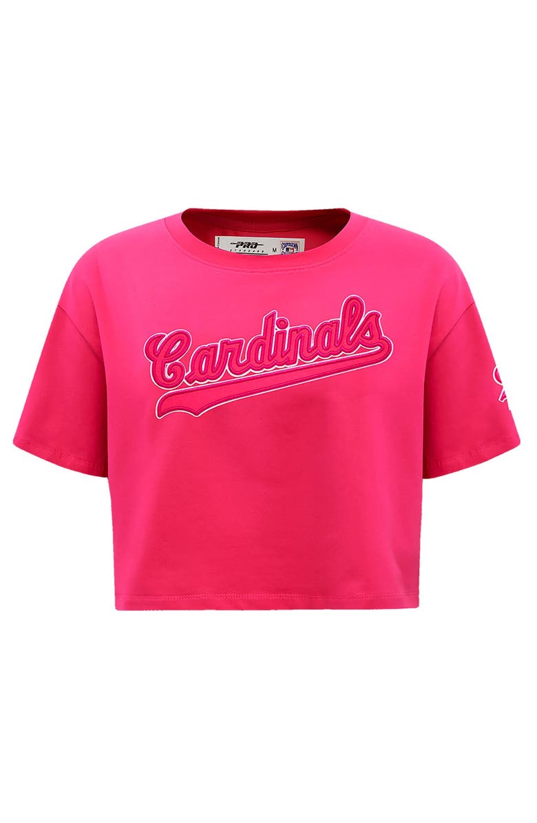 PRO STANDARD Women's Pro Standard Pink St. Louis Cardinals Triple Pink Boxy Cropped T-Shirt, Alternate, color, Pink