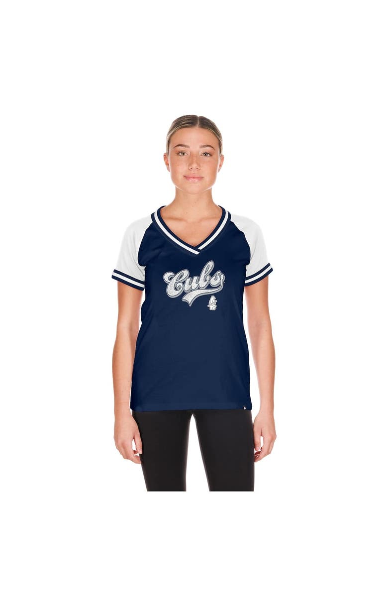 New Era Women's New Era Navy Chicago Cubs Gameday Raglan V-Neck T-Shirt, Alternate, color, Navy