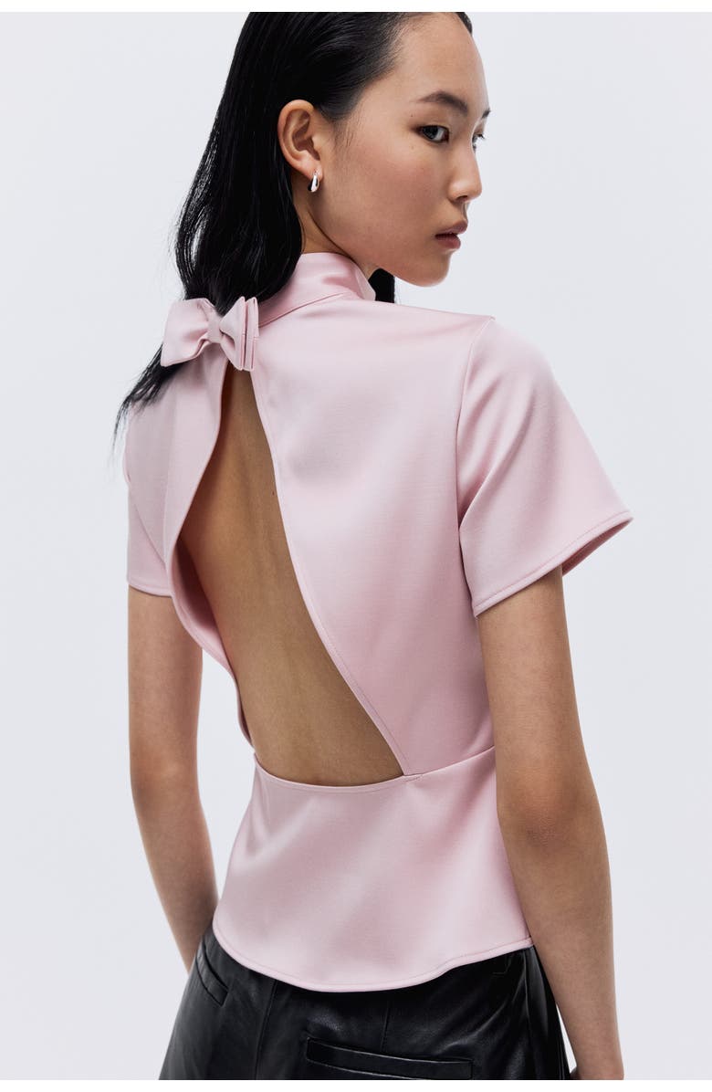 H&M Open-back Top, Alternate, color, Light Pink