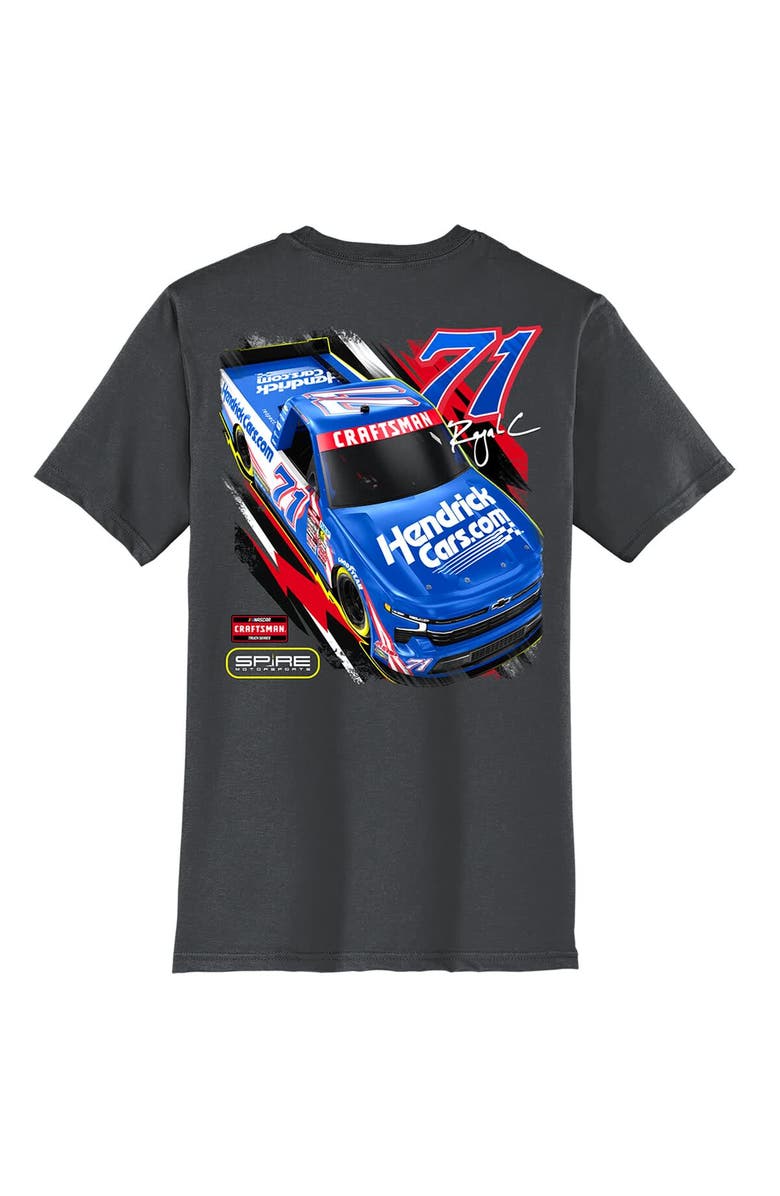 E2 APPAREL Men's Charcoal Rajah Caruth HendrickCars.com Car T-Shirt, Alternate, color, Charcoal