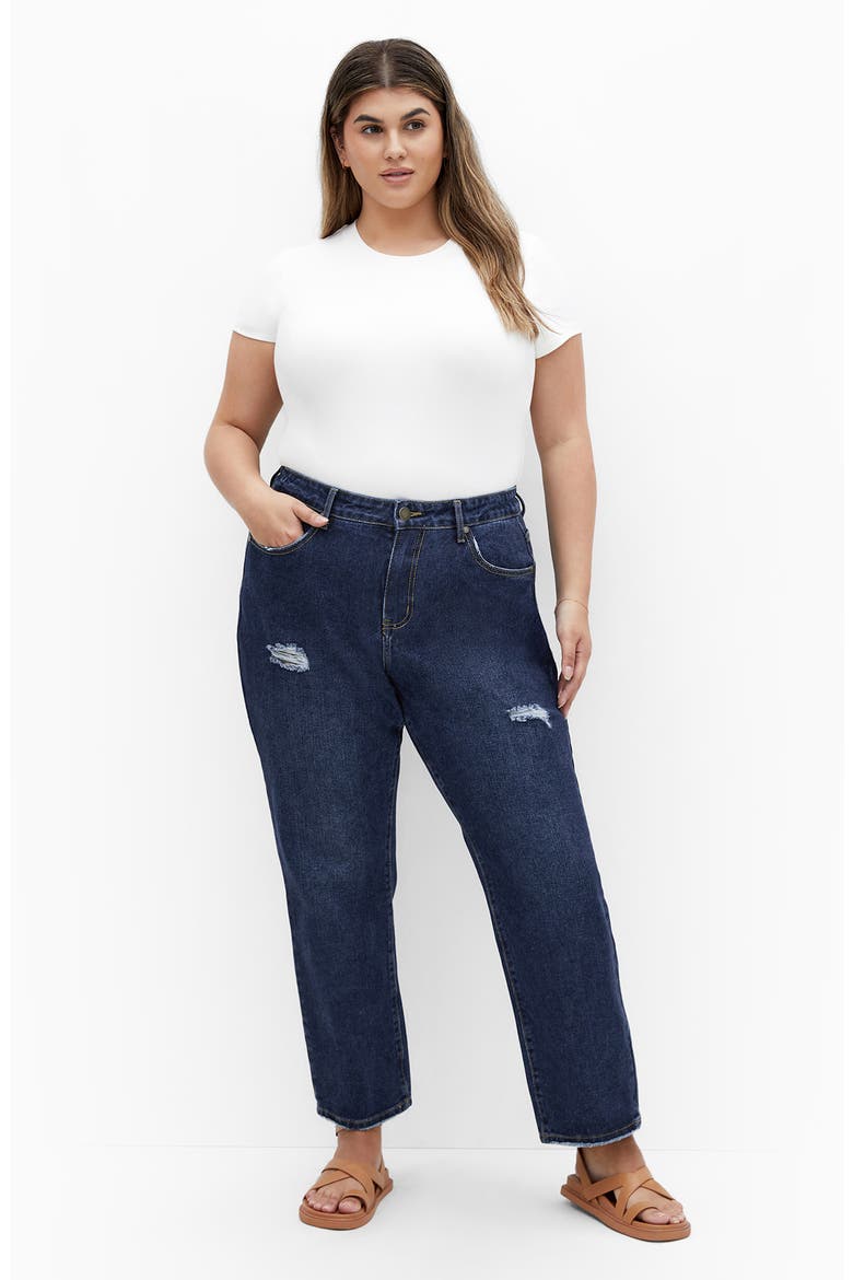 Adelyn High Waist Relaxed Crop Jeans, Alternate, color, DARK DENIM