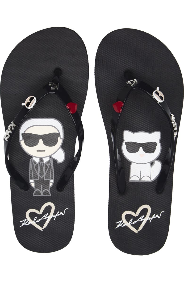KARL LAGERFELD PARIS Zemi Flip Flop Sandal, Alternate, color, Black