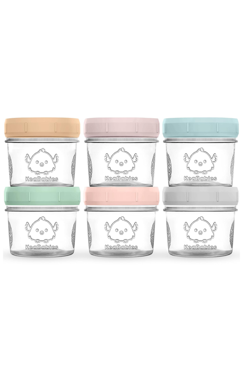 6-Pack Prep Jars Food Glass Containers