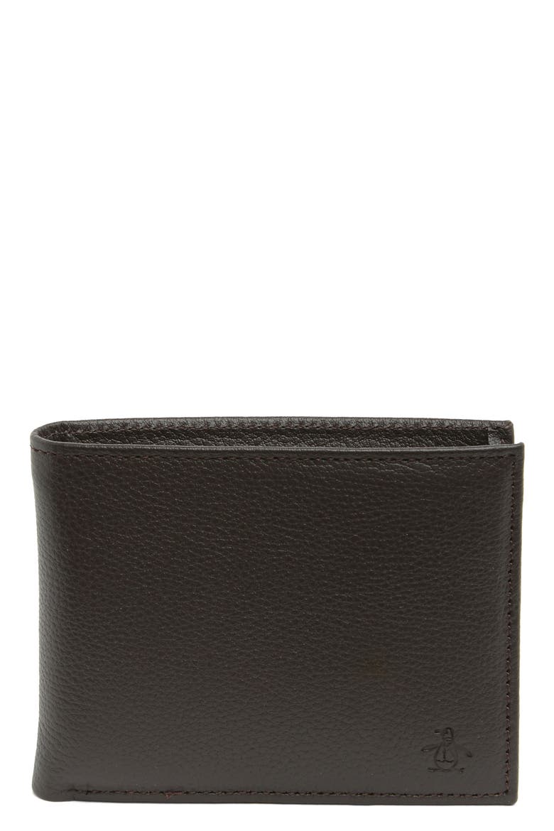 Pebble Leather Wallet, Main, color, BROWN