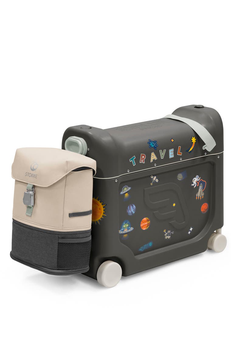 Stokke JetKids BedBox<sup>®</sup> Ride-On Carry-On Suitcase & Backpack Travel Set, Alternate, color, Grey
