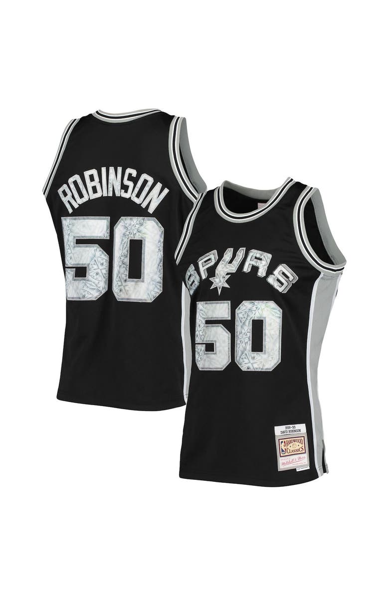 Mitchell & Ness Men's Mitchell & Ness David Robinson Black San Antonio Spurs 1998/99 Hardwood Classics NBA 75th Anniversary Diamond Swingman Jersey, Alternate, color, 