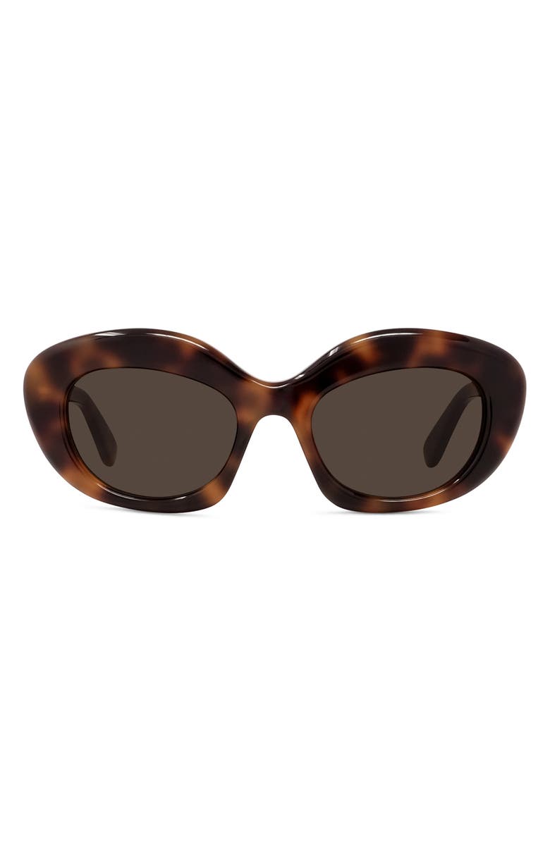 Loewe Curvy 51mm Cat Sunglasses, Main, color, Dark Havana / Brown
