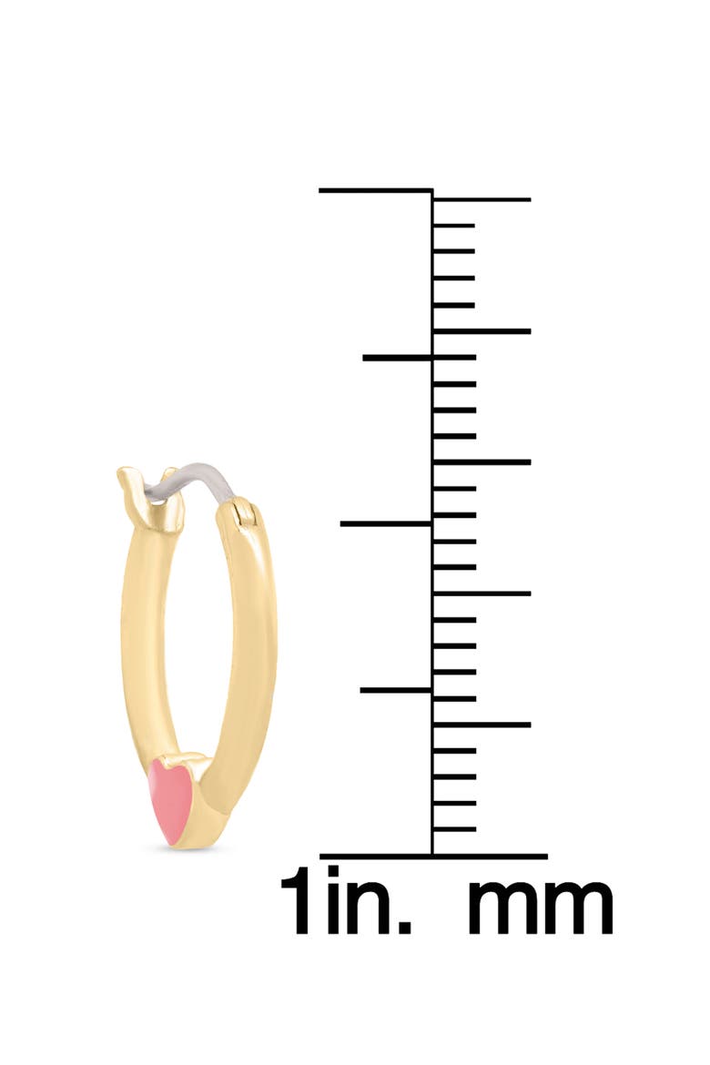 Kids' Heart Hoop Earrings, Alternate, color, PINK