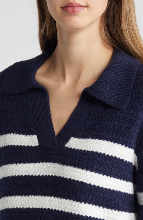 CASLON CASLON® STRIPE TEXTURED POLO SWEATER