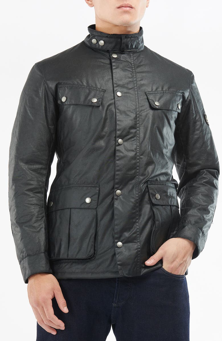 Barbour Tourer Duke Waxed Jacket, Main, color, 