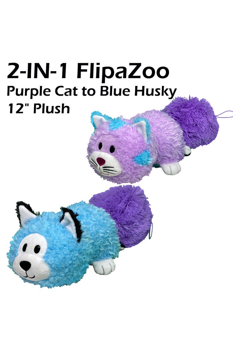Magic Tails Purple Cat To Blue Husky 2 In 1 Animal Plush, Alternate, color, Multicolored