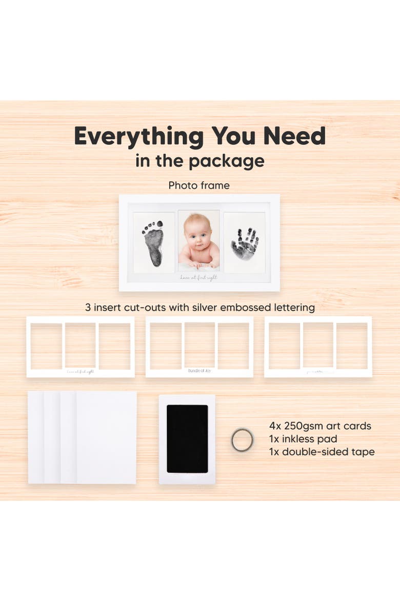 Duo Clean Touch Inkless Hand & Footprint Frame Kit, Alternate, color, Alpine White