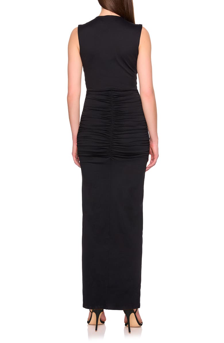 Susana Monaco Plunge Neck Tie Neck Dress, Alternate, color, 