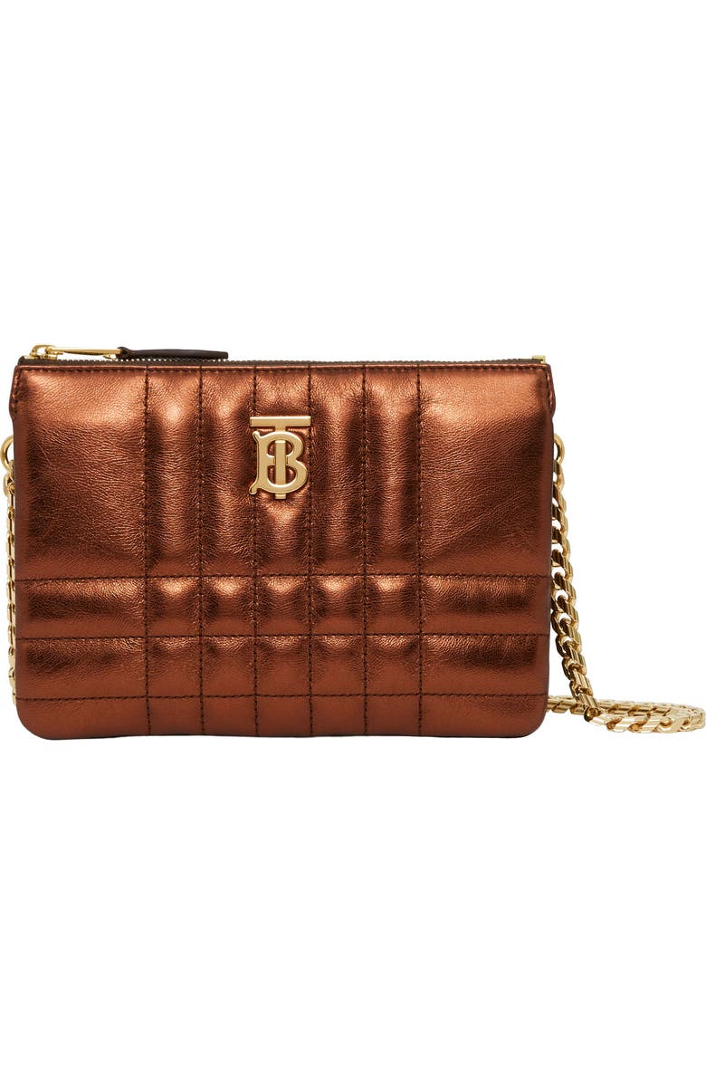 Burberry Lola Double Pouch Quilted Metallic Leather Shoulder Bag, Main, color,