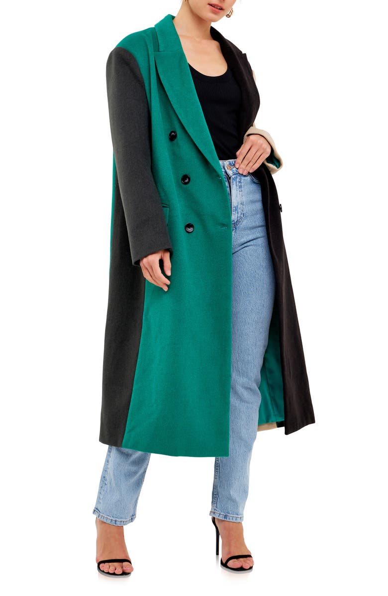 English Factory Colorblock Trench Coat, Main, color, 