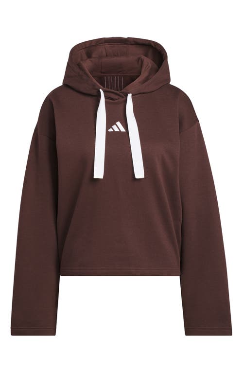 Adidas Originals Adidas Crop Fleece Hoodie In Brown