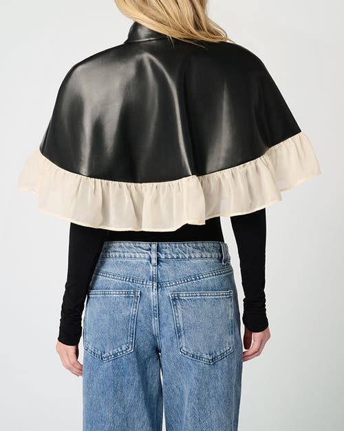 Weworewhat Ruffle Cropped Cape In Black/sand