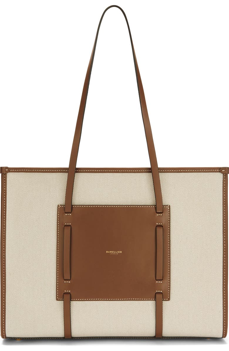 DeMellier Capri Canvas Tote, Main, color, Salt/ Pepper / Tan W/ Be
