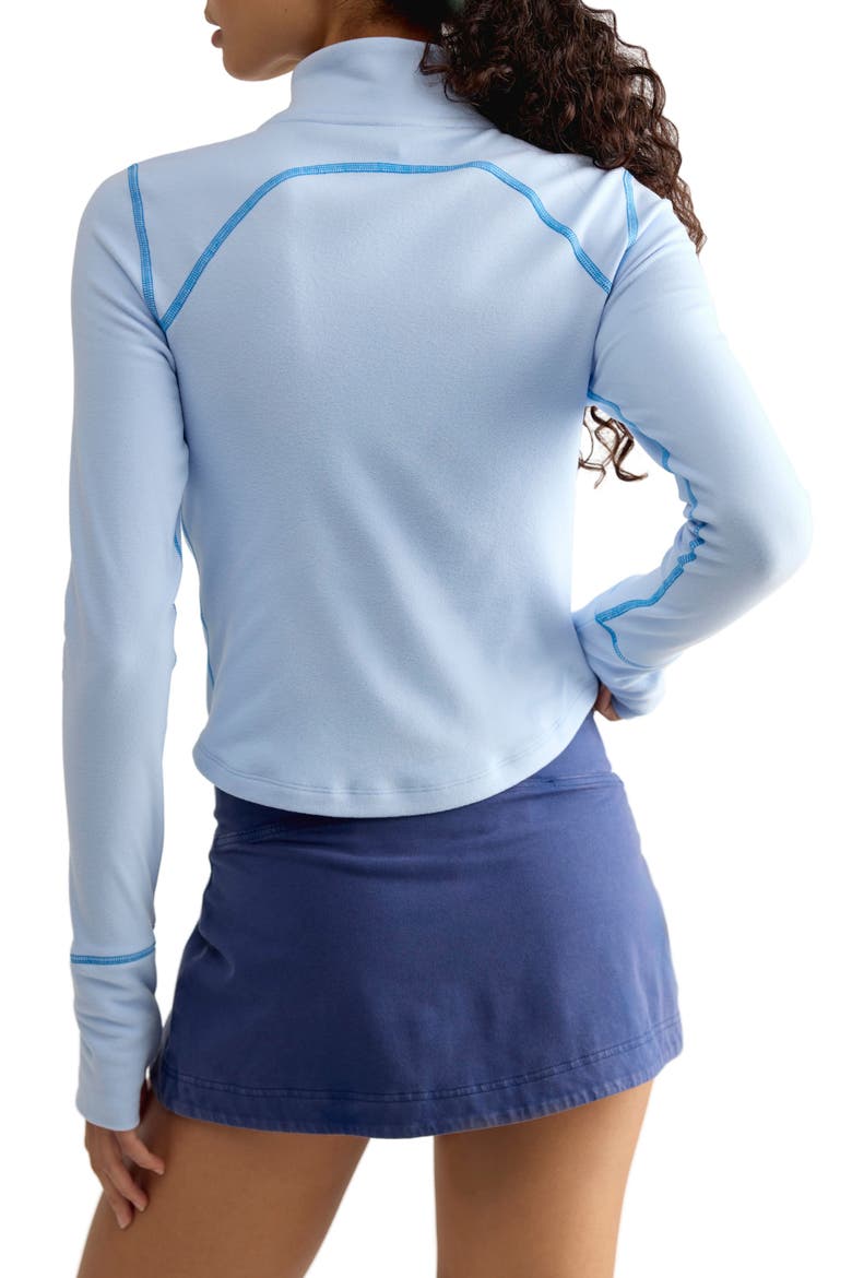 Retro Rider Half Zip Performance Top, Alternate, color, PERI BLUE