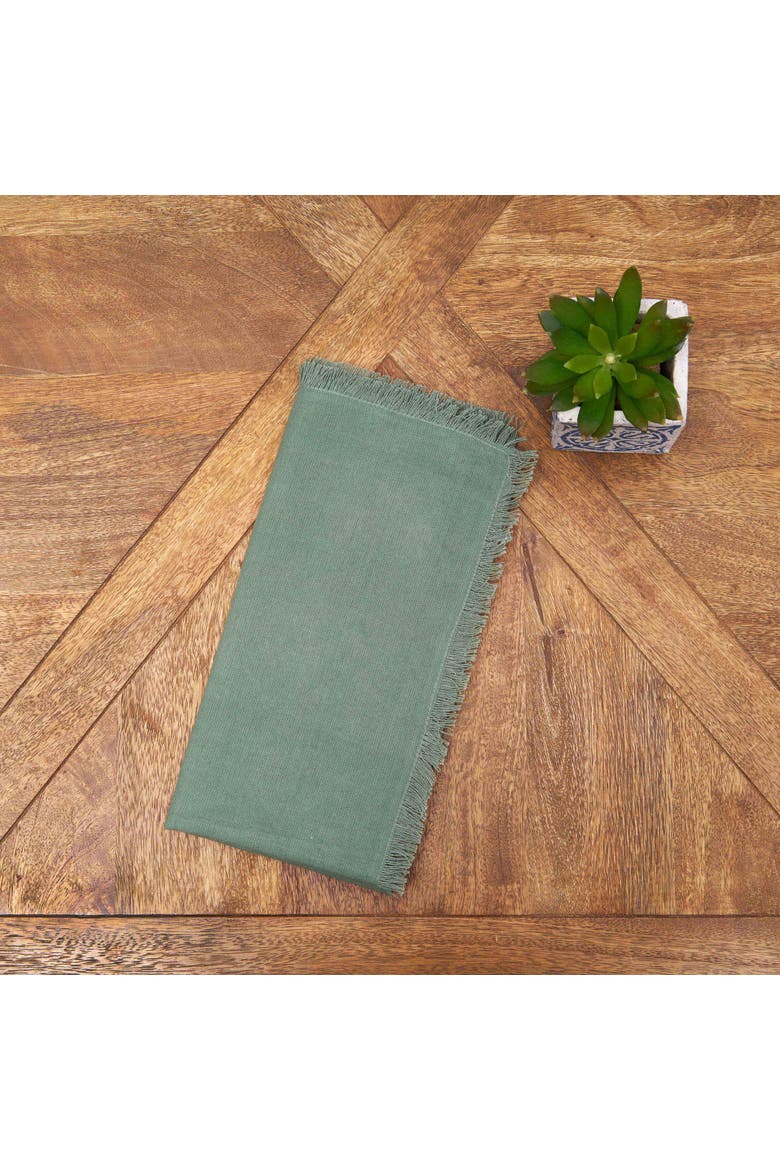 Frayed Aspen Napkin Set of 6, Alternate, color, Green
