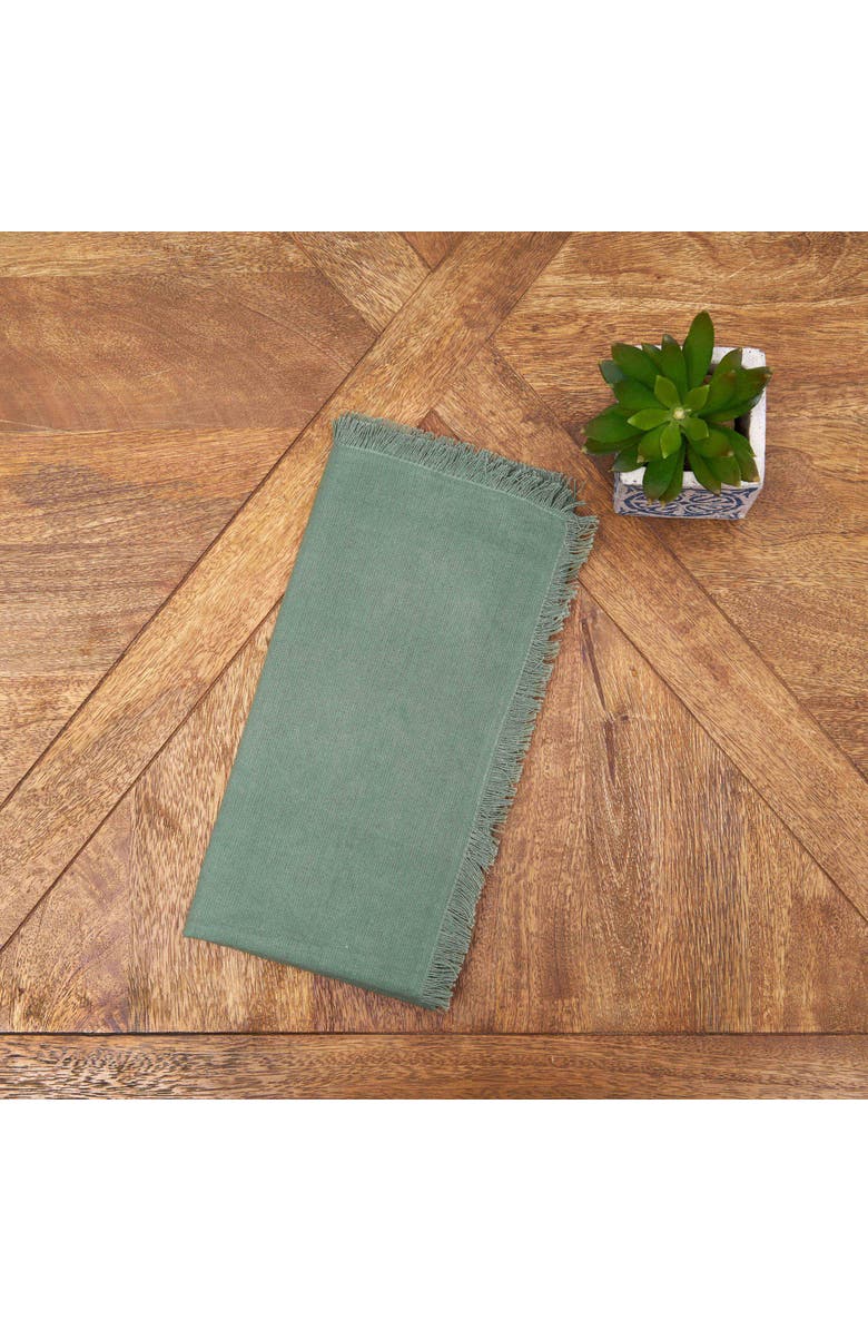 C&F Home Frayed Aspen Napkin Set of 6, Alternate, color, Green