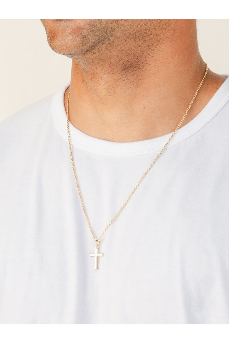 Large Cross Pendant Necklace, Alternate, color, 18k Gold Plated
