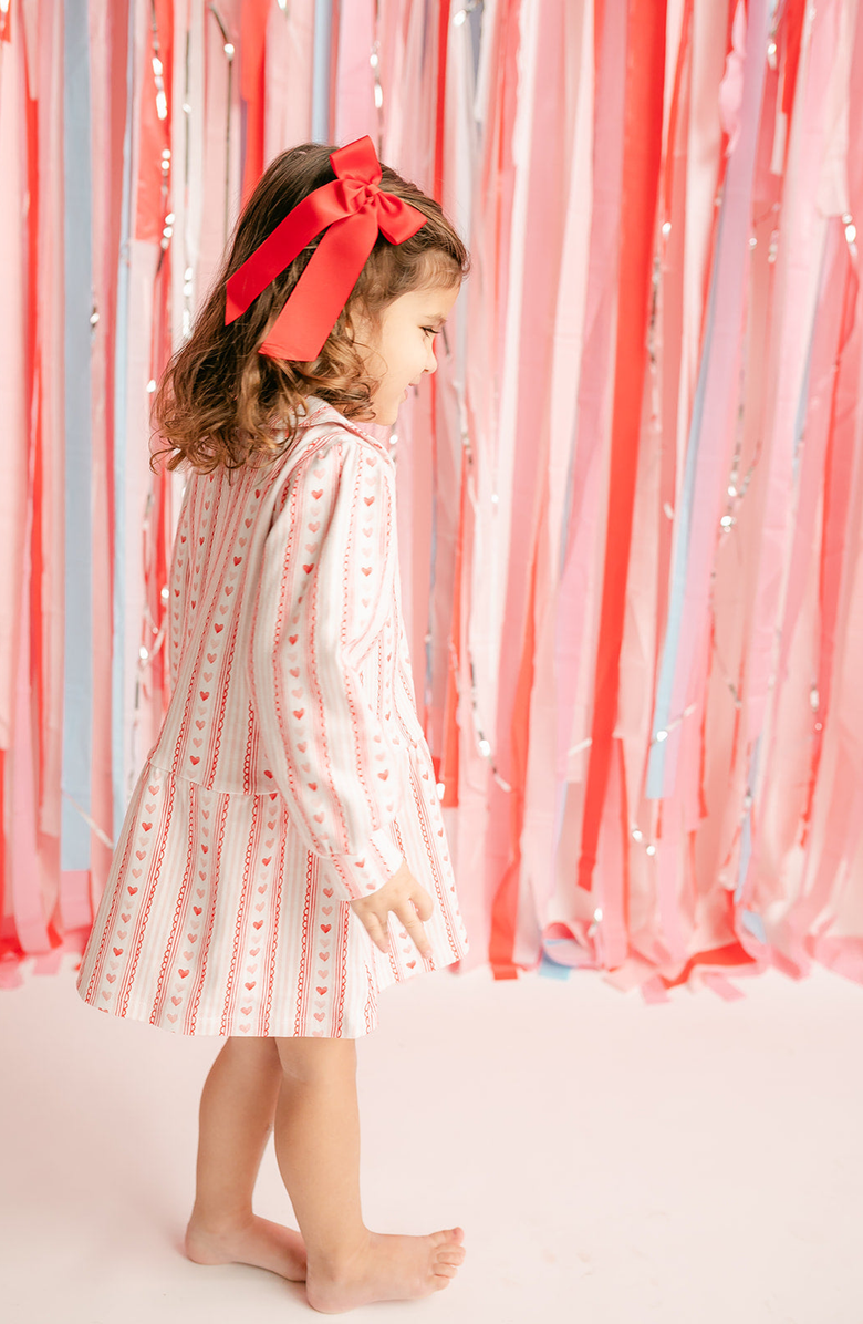 Little Paper Kids Isabel Sweetheart Stripe Dress, Alternate, color,